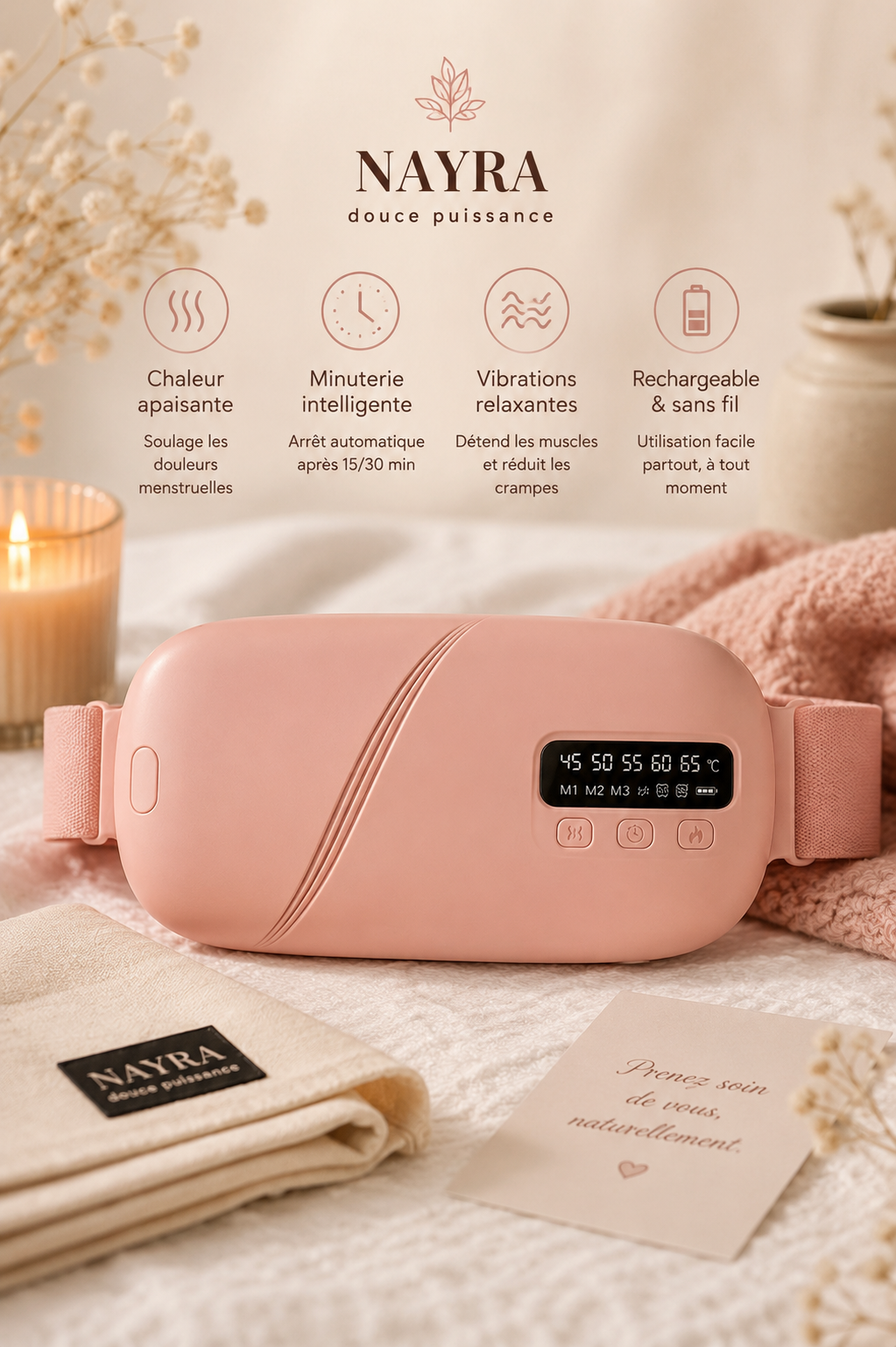 Ceinture chauffante menstruelle